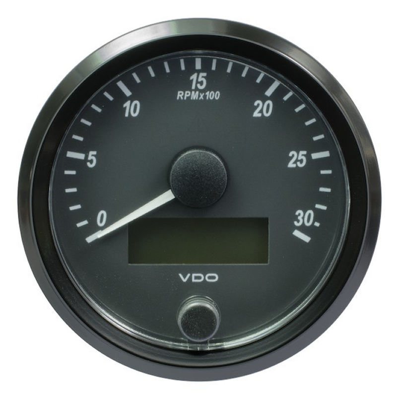 VDO SingleViu Tachometer 3.000 RPM Black 80mm